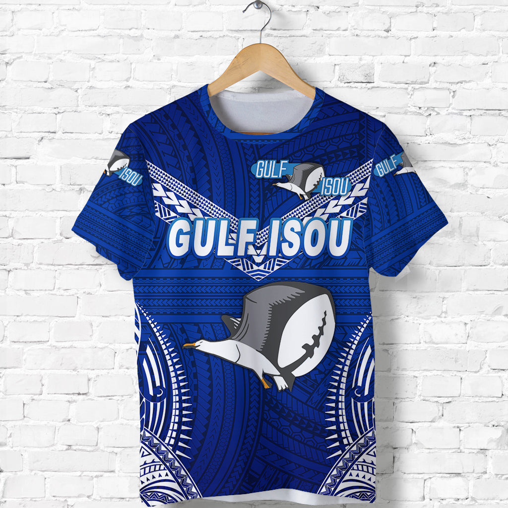 Papua New Guinea PRK Gulf Isou T Shirt Rugby Original Style Blue LT8 - Polynesian Pride