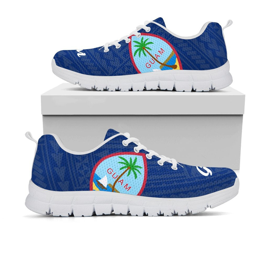 Guam Sneakers - Guam Flag Coat Of Arms Blue - A5 - Polynesian Pride