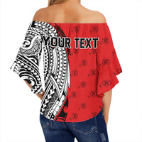 (Personalised) Hawaii - Kahuku High Tribal Kakau Off Shoulder Waist Wrap Top AH - Polynesian Pride