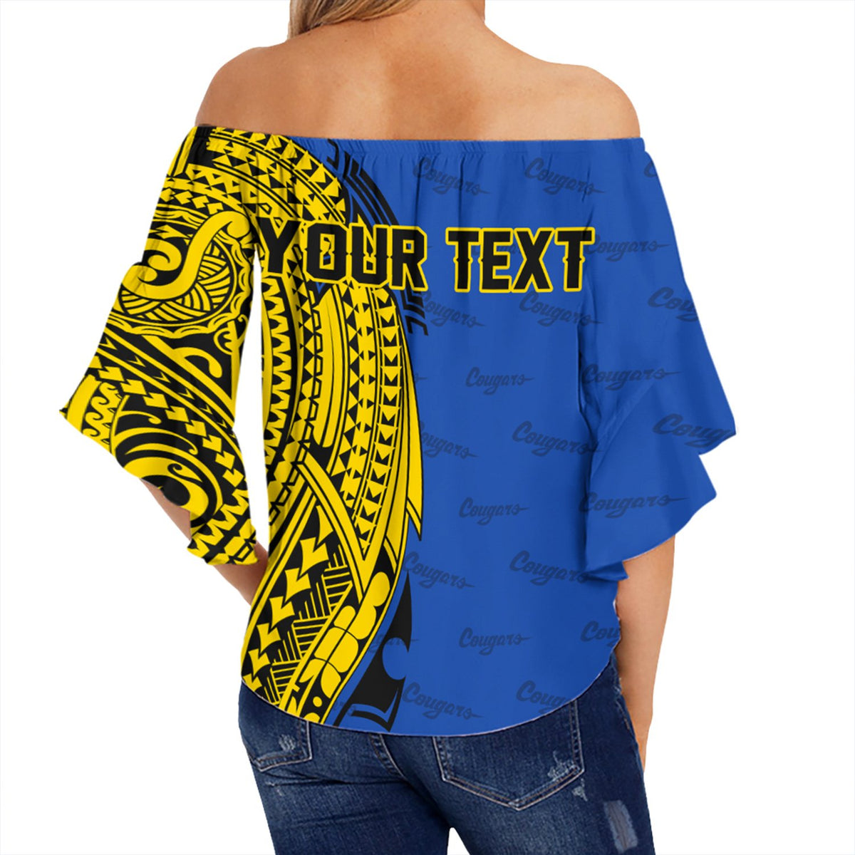(Personalised) Hawaii - Kaiser High Tribal Kakau Off Shoulder Waist Wrap Top AH - Polynesian Pride
