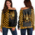 Hawaii - Kakau Turtle Women's Off Shoulder Sweatshirt AH Black - Polynesian Pride