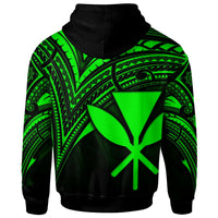 Hawaii Kanaka Maoli Hoodie Green Color Cross Style - Polynesian Pride