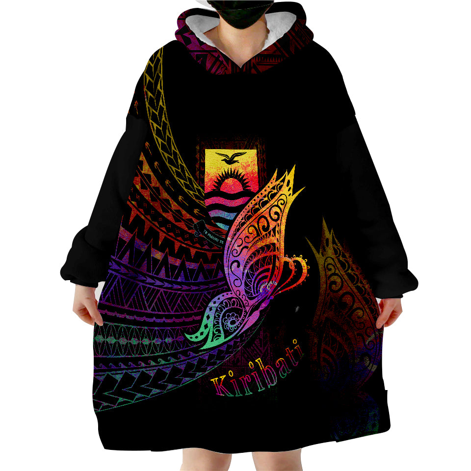 Kiribati Butterfly Style Wearable Blanket Hoodie LT9 - Polynesian Pride