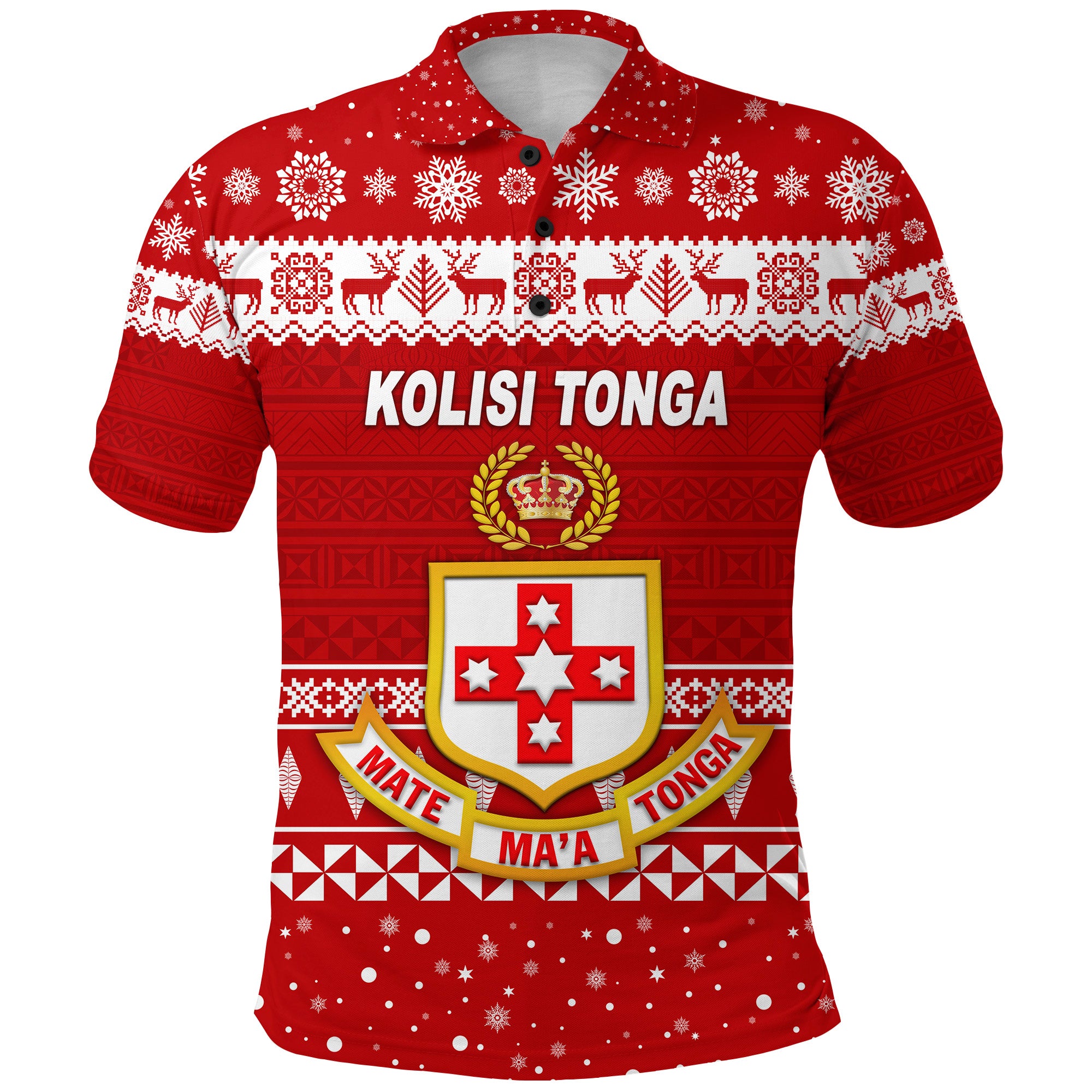 Custom Kolisi Tonga College Christmas Polo Shirt Simple Style LT8 - Polynesian Pride