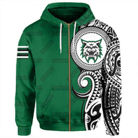 Custom Hawaii Hoodie Konawaena High Tribal Kakau Zip Hoodie - Polynesian Pride