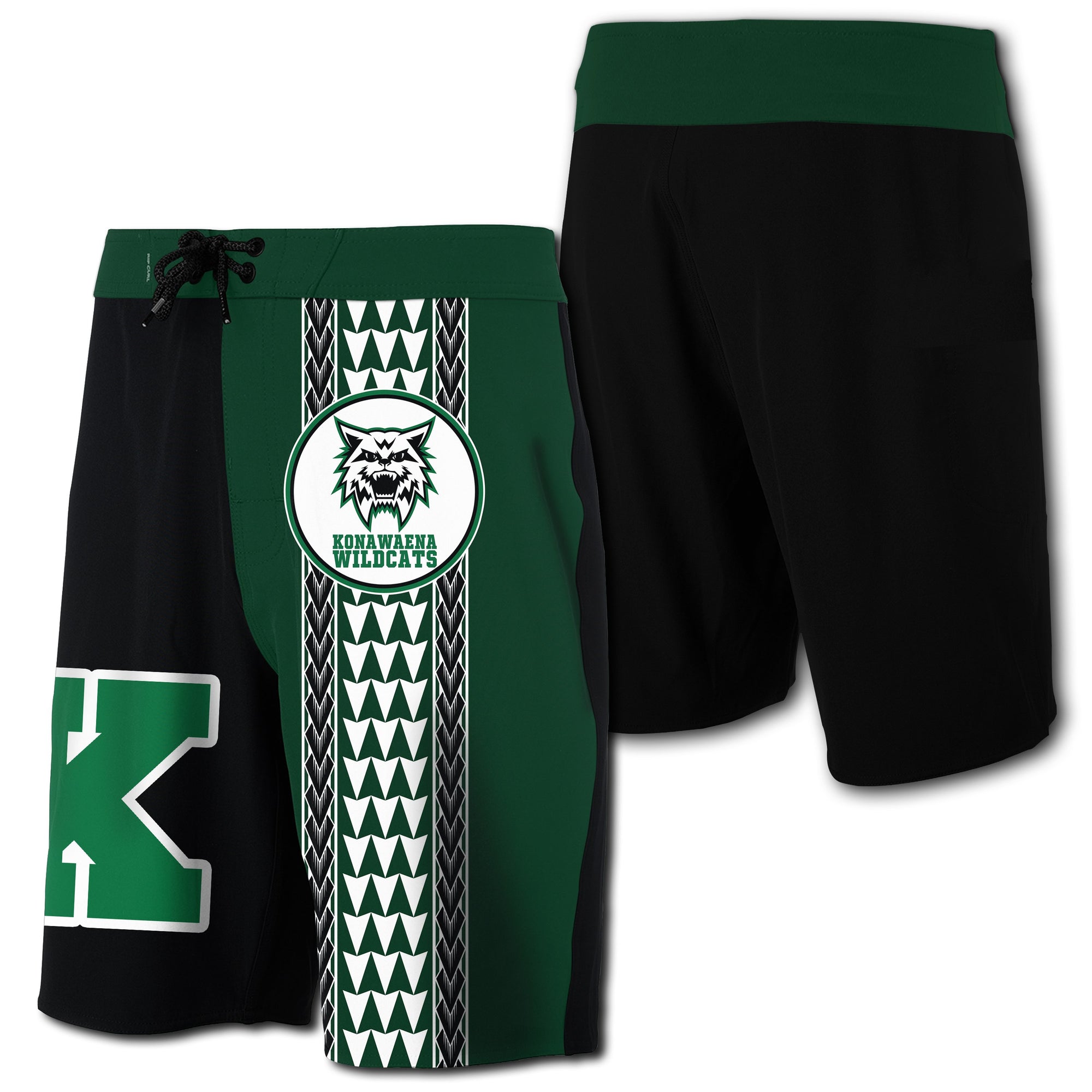 Hawaii - Konawaena High Board Short - AH Men Green - Polynesian Pride