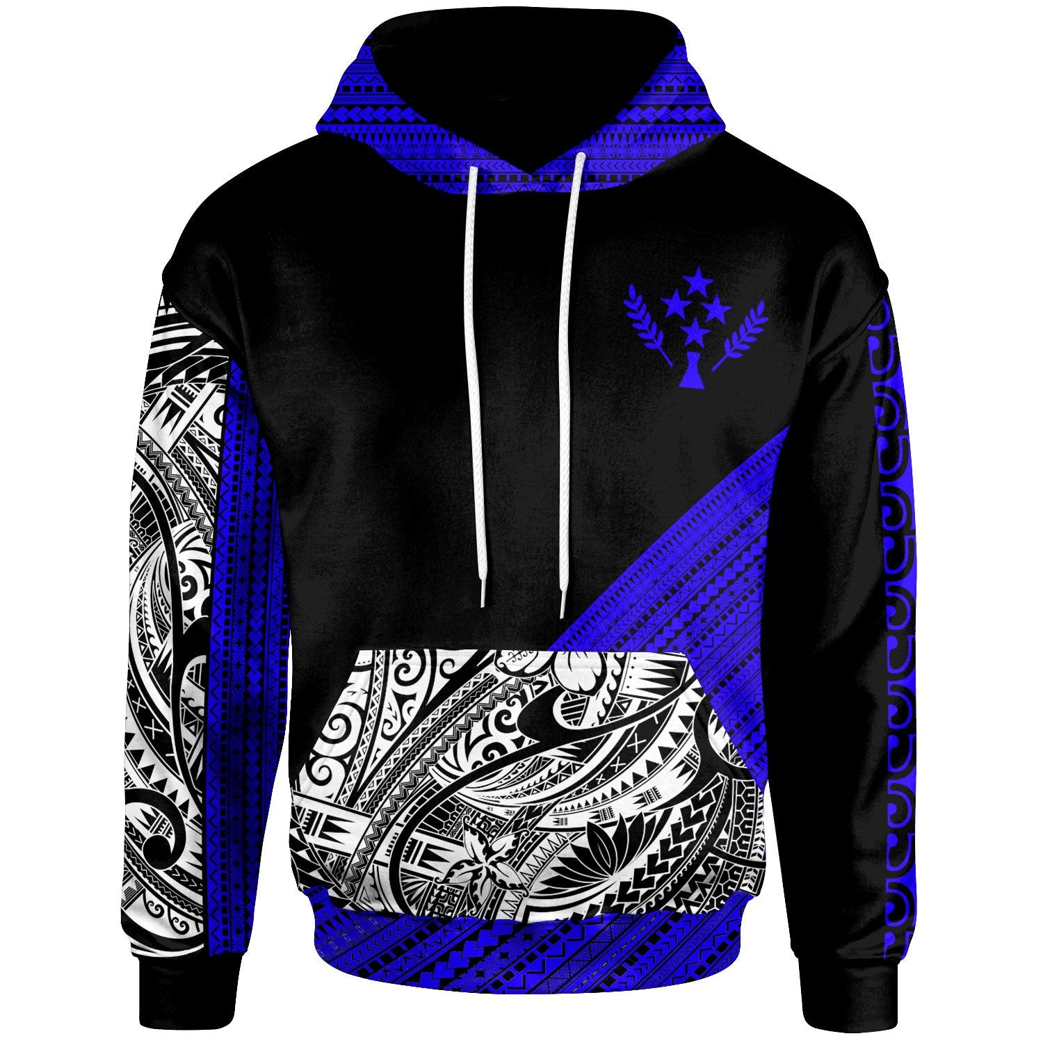 Kosrae Custom Hoodie Diagonal Pattern Dark Blue Unisex Dark Blue - Polynesian Pride