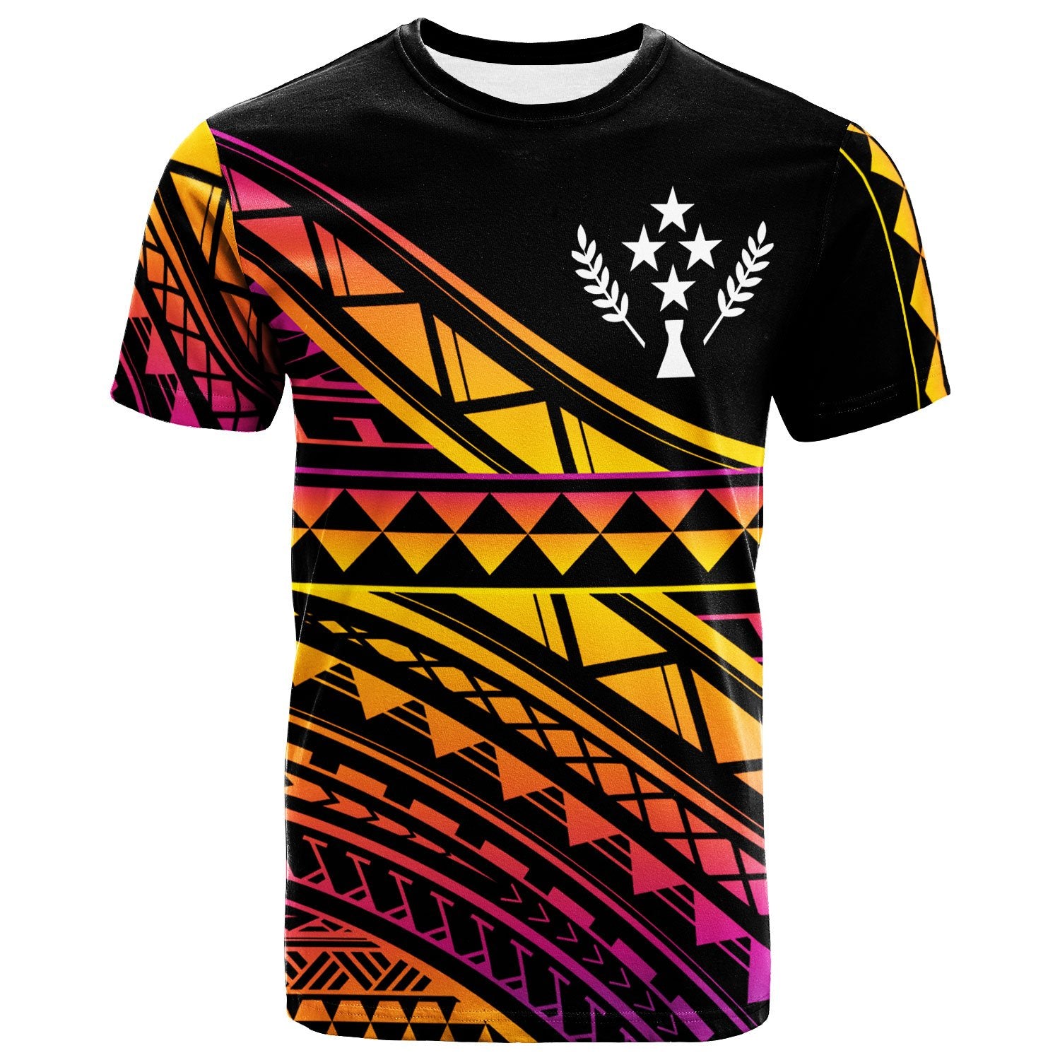 Kosrae Custom T Shirt Special Polynesian Ornaments Unisex Black - Polynesian Pride