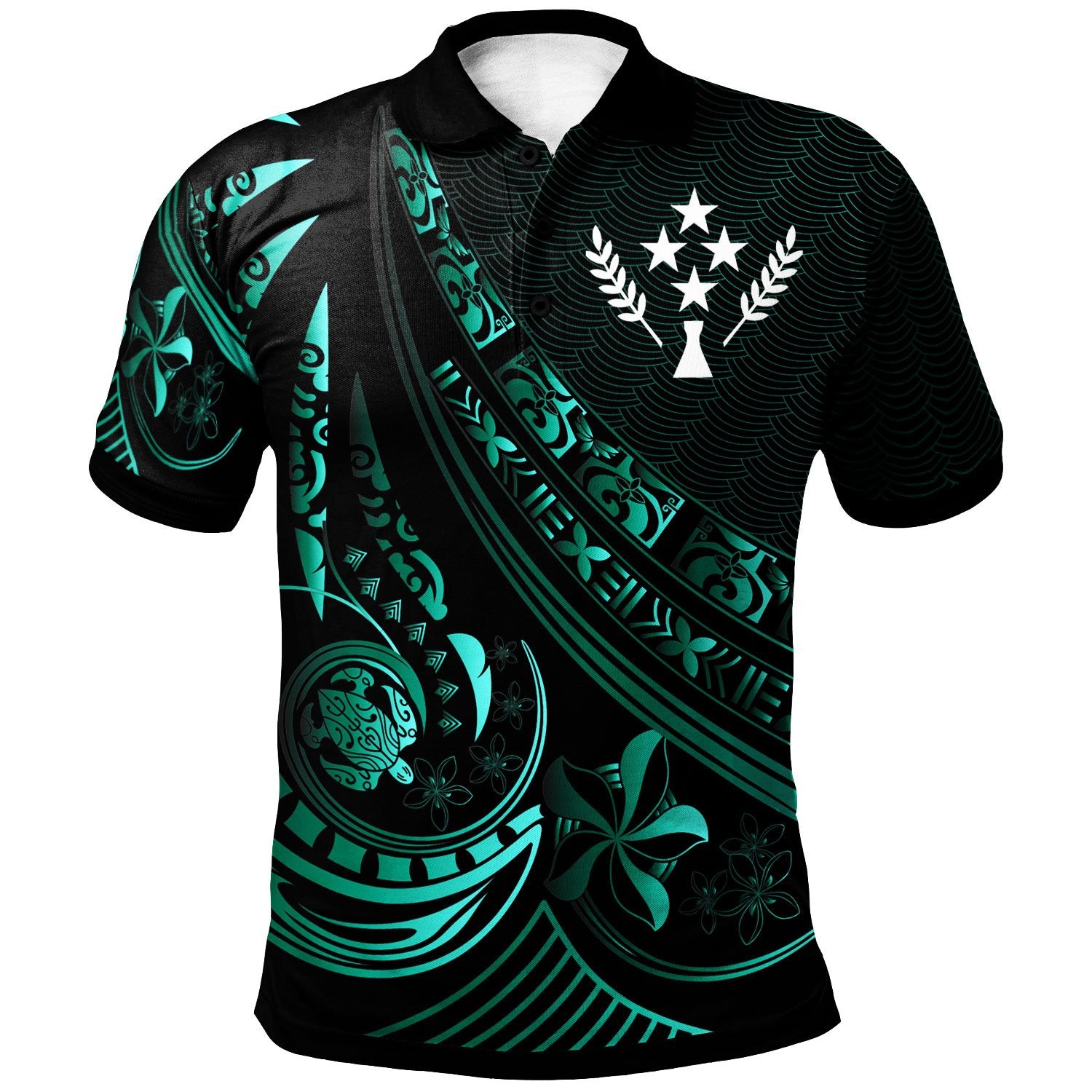 Kosrae Polo Shirt The Flow Of The Ocean Green Unisex Green - Polynesian Pride