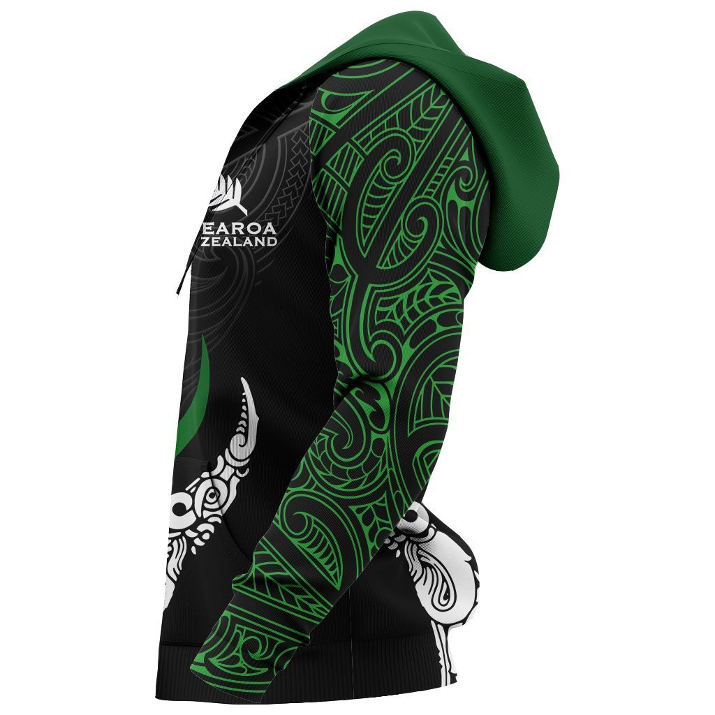 New Zealand Maori Hoodie, Aotearoa Koru Fire Style Hoodie - Polynesian Pride