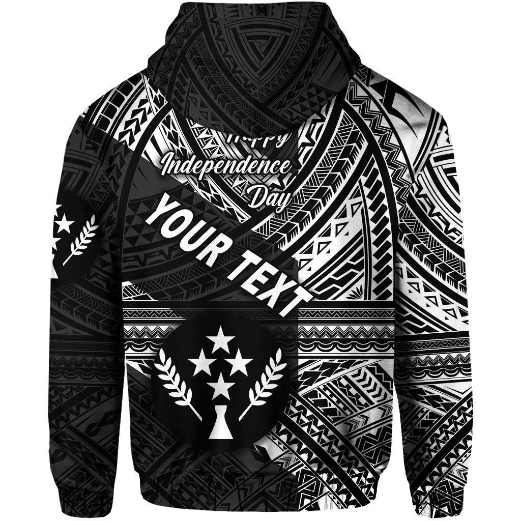 Custom FSM Kosrae Hoodie Happy Independence Day Original Vibes Black LT8 - Polynesian Pride