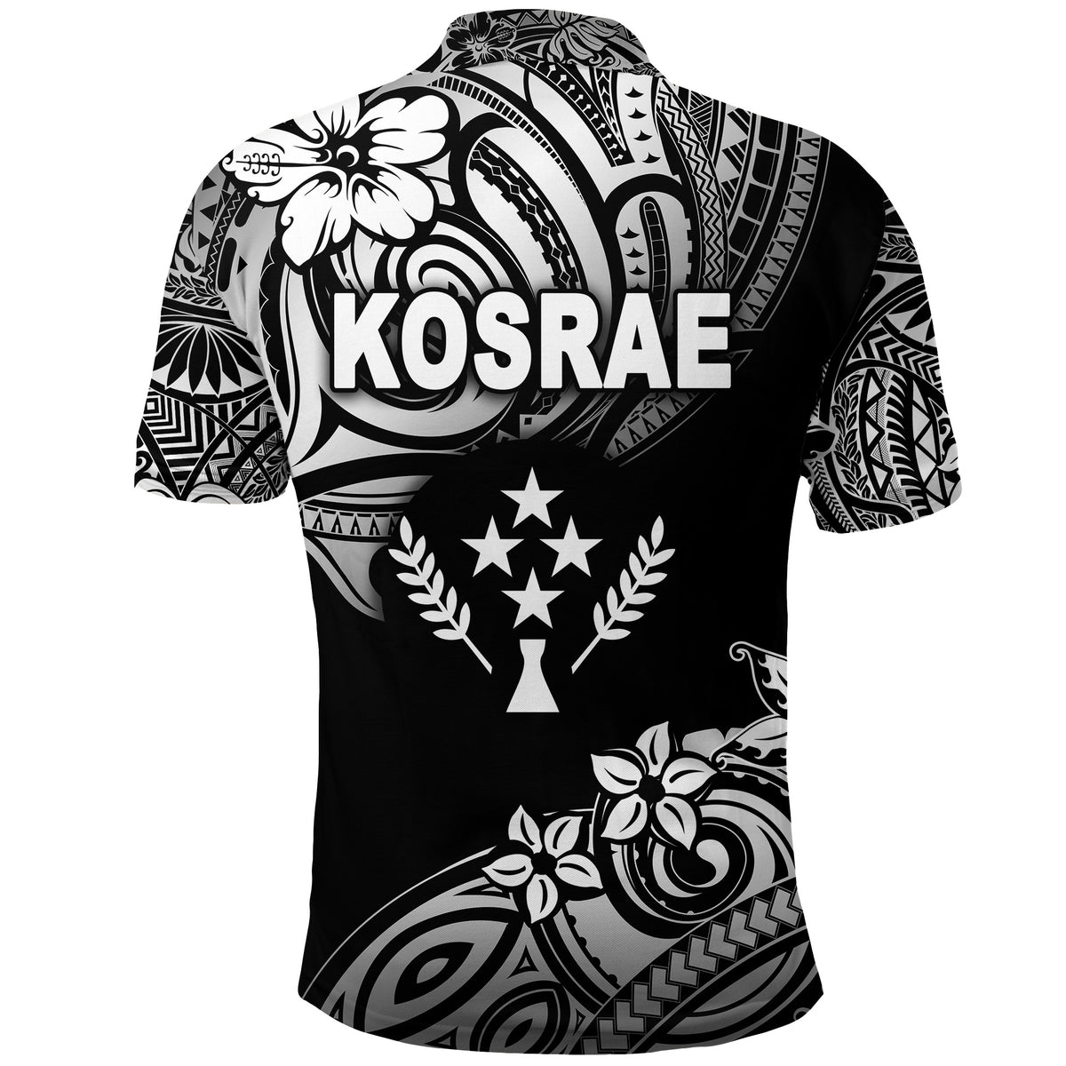 FSM Kosrae Polo Shirt Unique Vibes Black LT8 - Polynesian Pride