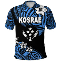 Custom FSM Kosrae Polo Shirt Unique Vibes Blue LT8 - Polynesian Pride
