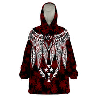 Kosrae Polynesian Wings Red Wearable Blanket Hoodie LT9 Unisex One Size - Polynesian Pride