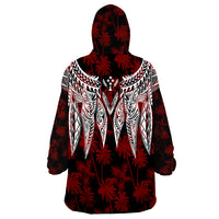 Kosrae Polynesian Wings Red Wearable Blanket Hoodie LT9 - Polynesian Pride