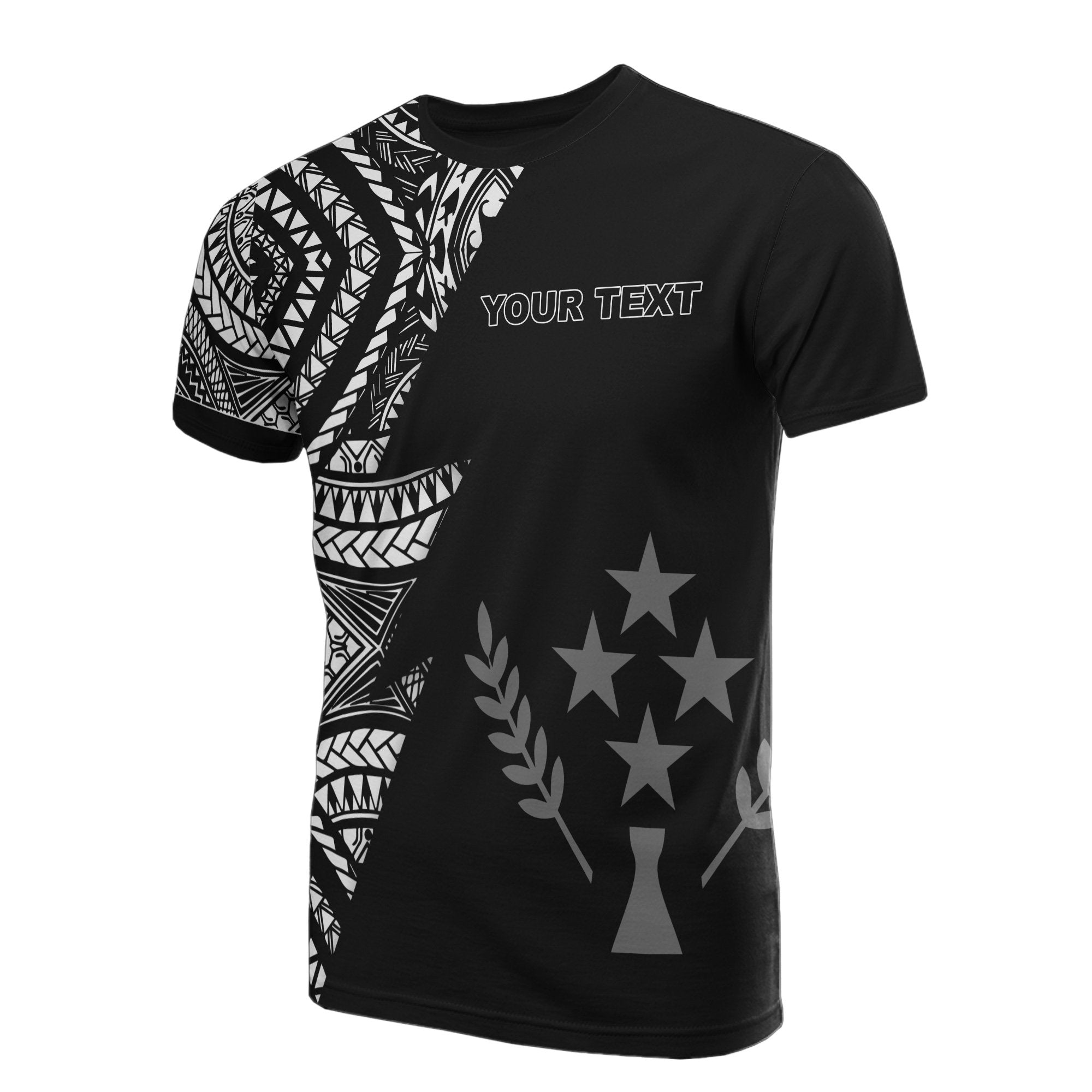 Kosrae Pattern Custom T Shirt Kosrae Flag Polynesian Tattoo Black Style Unisex Black - Polynesian Pride