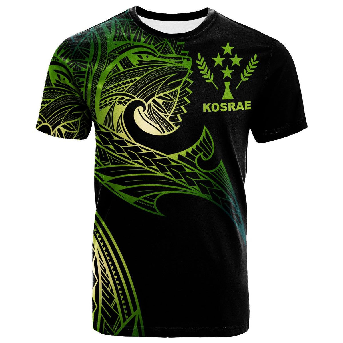 Kosrae T Shirt Leader Wolf Is You Gradient Color Unisex Black - Polynesian Pride