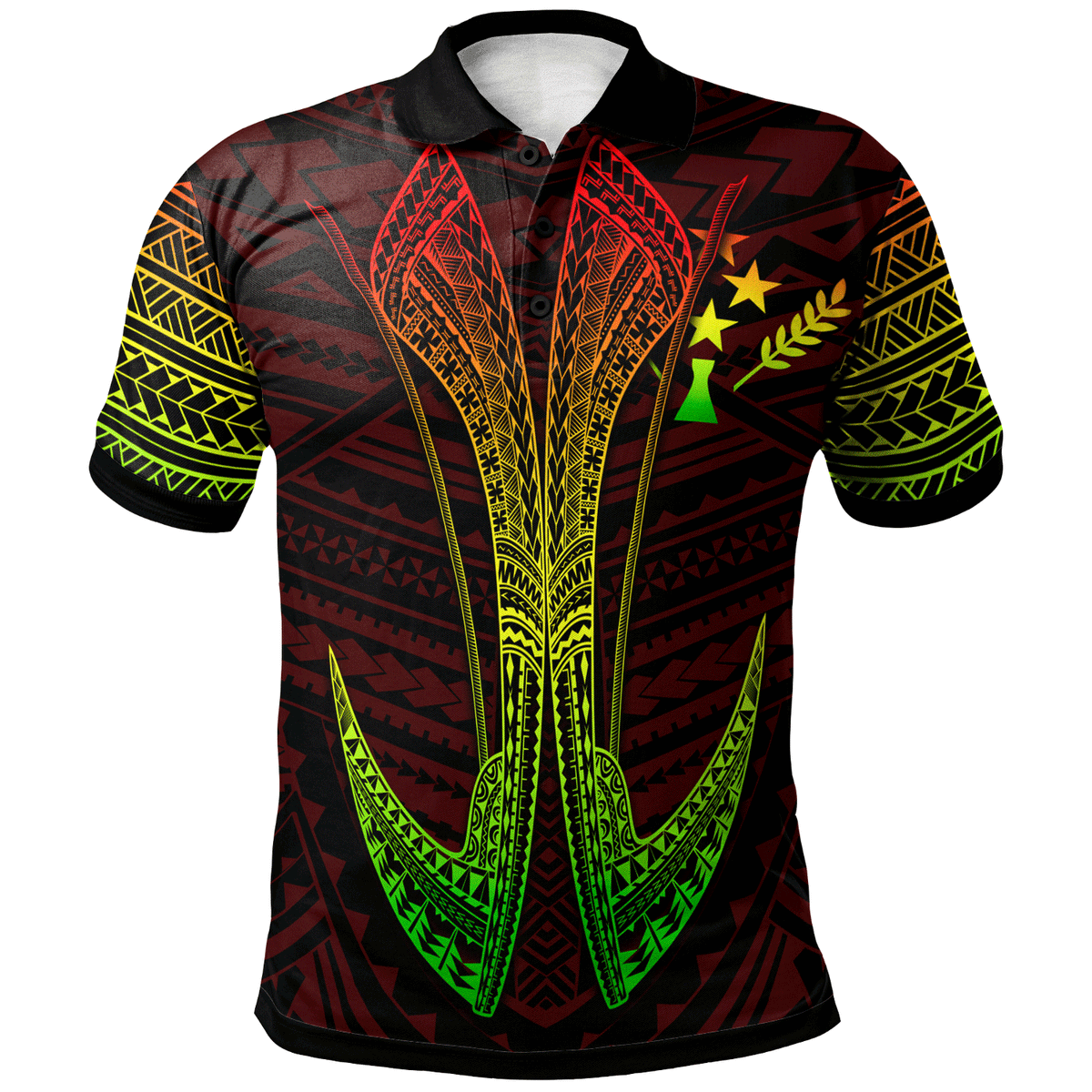Kosrae Custom Polo Shirt Fish Hook Ver2 Unisex Red - Polynesian Pride