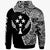 Kosrae Zip Hoodie Hook Tattoo Black Color - Polynesian Pride