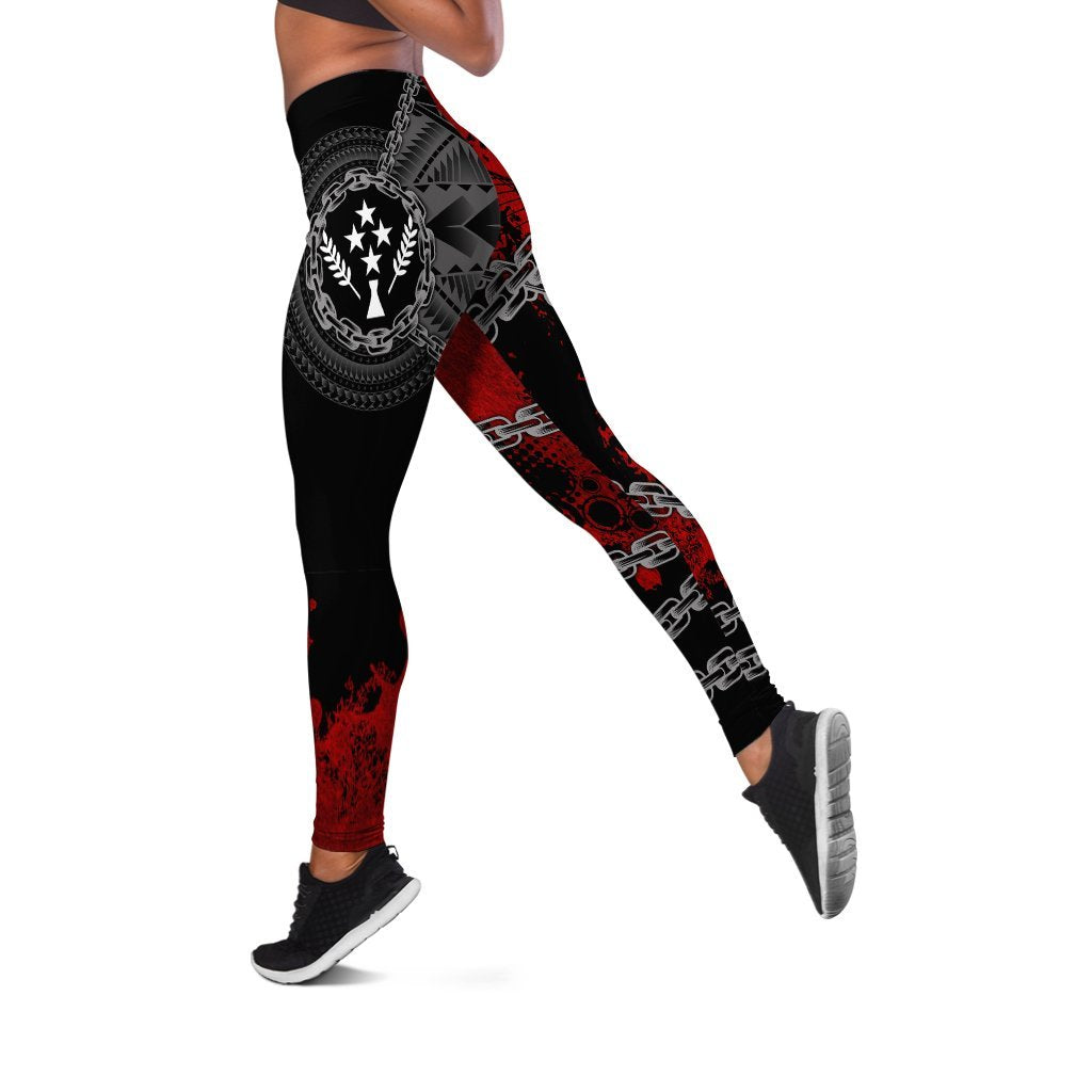 Kosrae Polynesian Women's Leggings - Polynesian Chain Style Black - Polynesian Pride