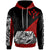 Kosrae Custom Hoodie Diagonal Pattern White Red Unisex Black - Polynesian Pride