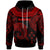 Kosrae Hoodie Palm Leaf Texture Red Unisex Red - Polynesian Pride