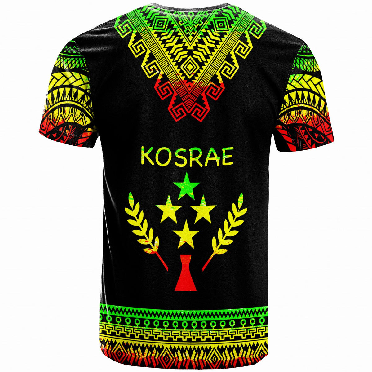 Kosrae Custom T Shirt Tooth Shaped Necklace Pattern Reggae - Polynesian Pride