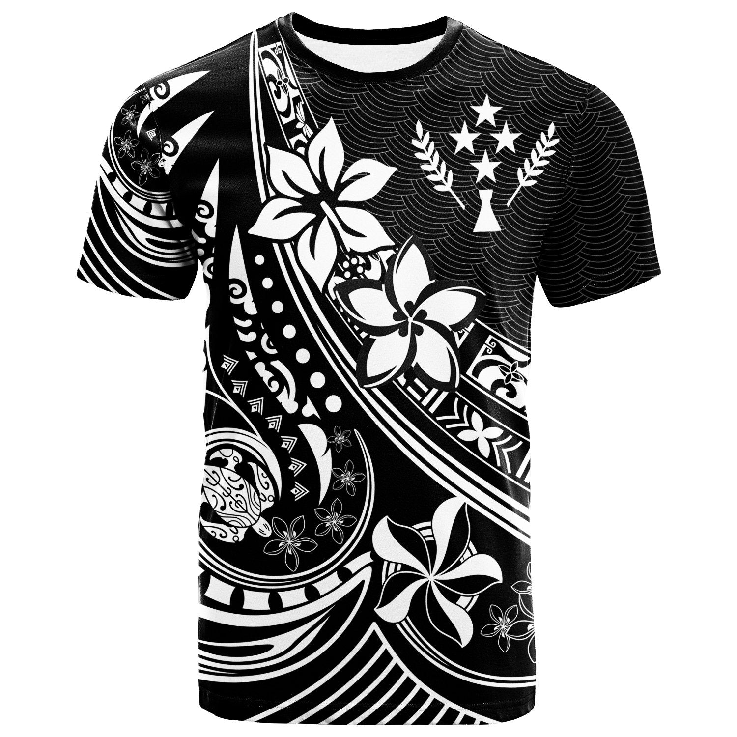 Kosrae T Shirt The Flow Of The Ocean Unisex Black - Polynesian Pride