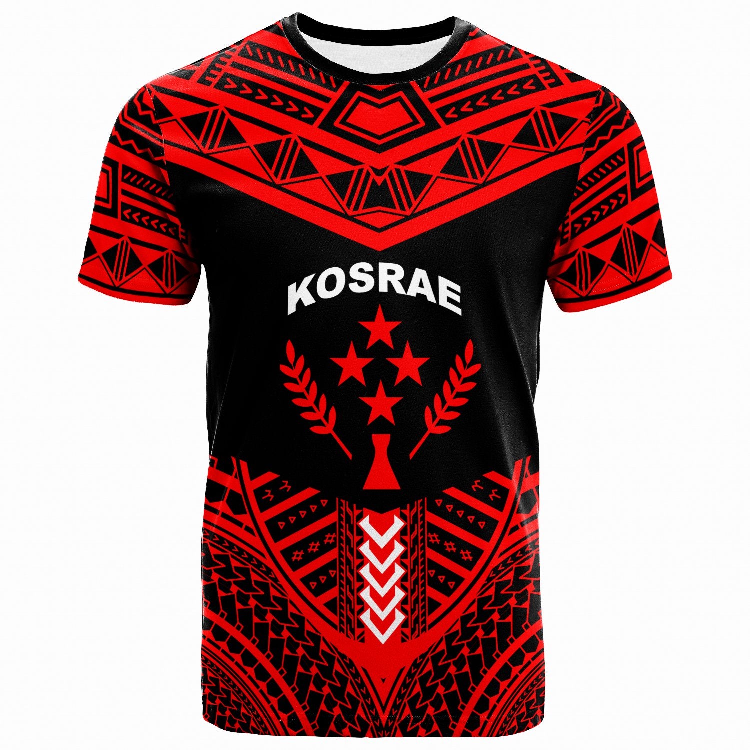 Kosrae T Shirt Tribal Pattern Cool Style Red Color Unisex Red - Polynesian Pride