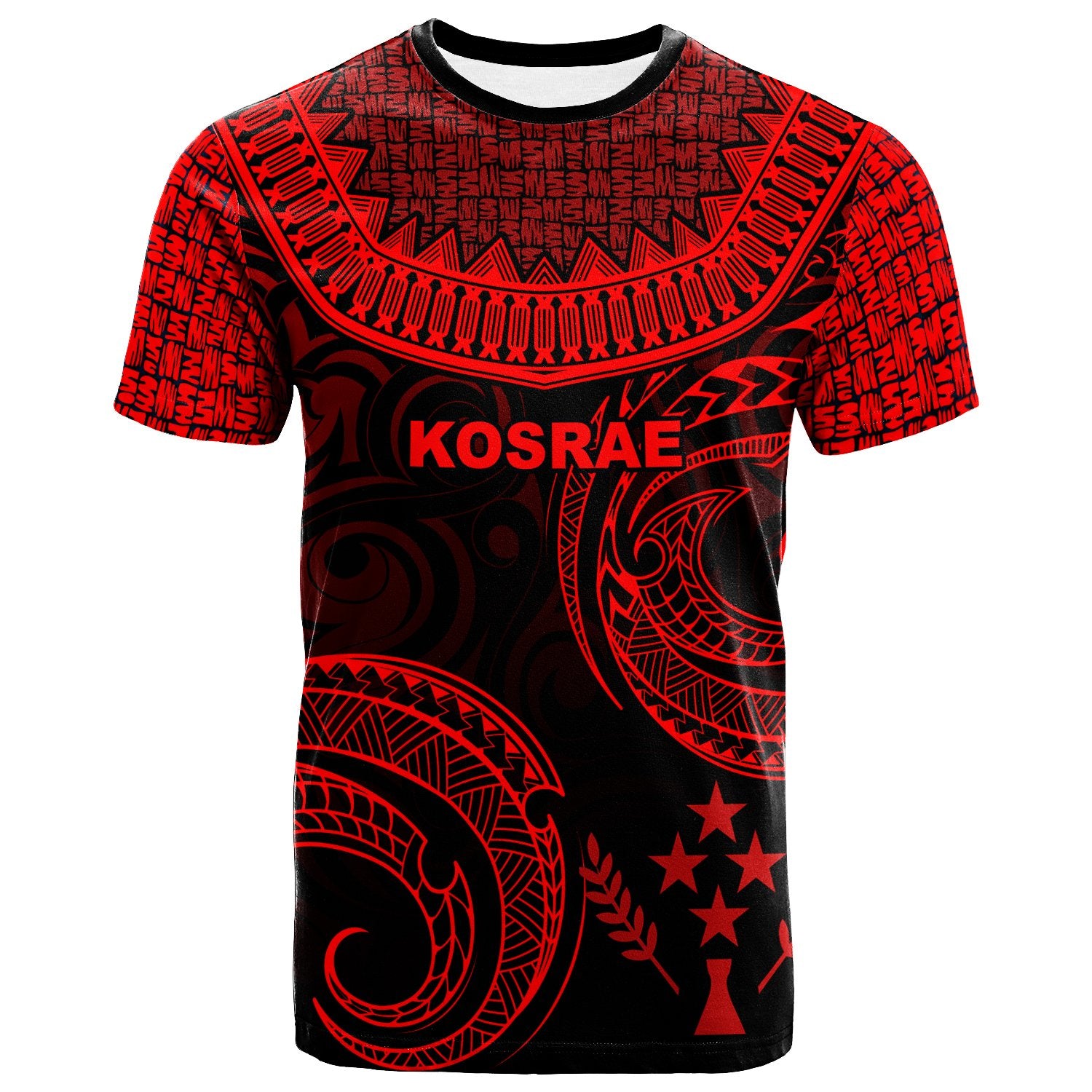 Kosrae T Shirt Unique Serrated Texture Red Unisex Red - Polynesian Pride