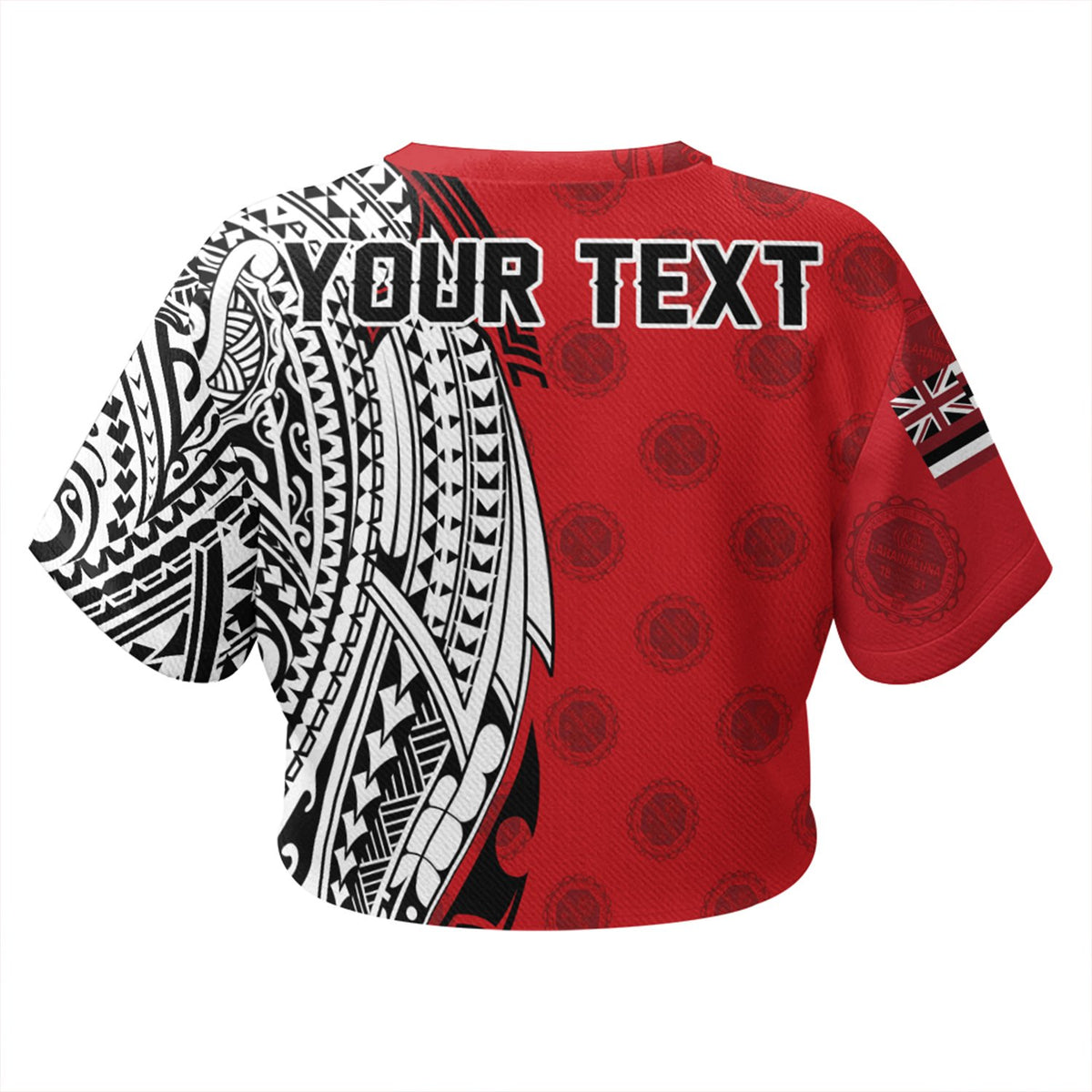 (Personalised) Hawaii - Lahainaluna High Tribal Kakau All - over Print Crop Top T-shirt AH - Polynesian Pride
