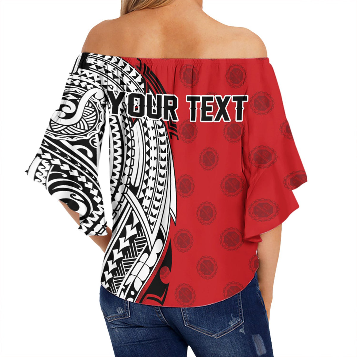 (Personalised) Hawaii - Lahainaluna High Tribal Kakau Off Shoulder Waist Wrap Top AH - Polynesian Pride