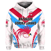Custom Papua New Guinea Bintangor Goroka Lahanis Hoodie Rugby Original Style White, Custom Text and Number LT8 - Polynesian Pride