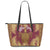 Hawaii Turtle Gold Tropical Leaves Polynesian Leather Tote - Royal Style - AH Red - Polynesian Pride