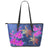 Hawaii Couple Turtle Hibiscus Valentine Leather Tote - Light Style - AH Blue - Polynesian Pride