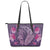 Hawaii Shark Turtle Hibiscus Leather Tote - Wreath Style - AH Purple - Polynesian Pride