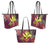 Kanaka Map Turtle Hibiscus Leather Tote Bag - Red Velvet - AH - Polynesian Pride