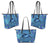 Hawaii Blue Turtle Flower Leather Tote Bag - Ocean Secret - AH - Polynesian Pride