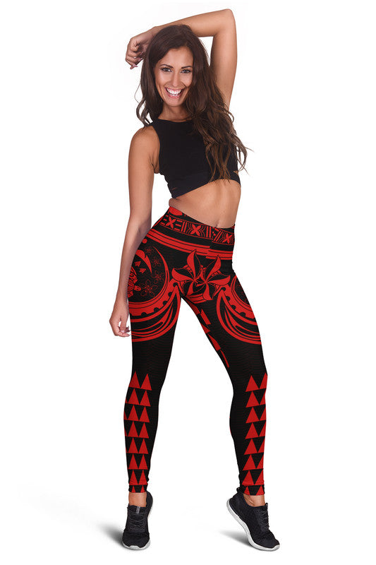 Kakau Hawaiian Polynesian Legging Red LT6 Red - Polynesian Pride