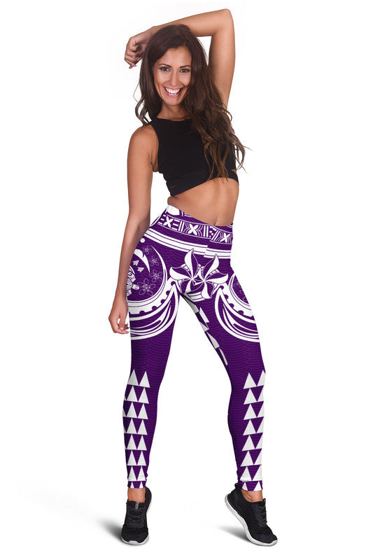 Kakau Hawaiian Polynesian Legging Purple LT6 Purple - Polynesian Pride