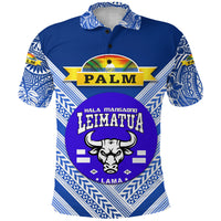 Custom Mate Maa Tonga Polo Shirt Leimatua Bulls Creative Style Blue NO.1, Custom Text and Number LT8 - Polynesian Pride