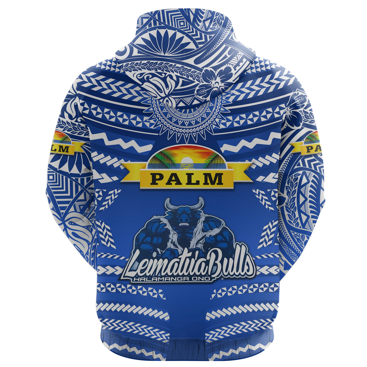 Custom Mate Maa Tonga Zip Hoodie Leimatua Bulls Creative Style Blue LT8 - Polynesian Pride