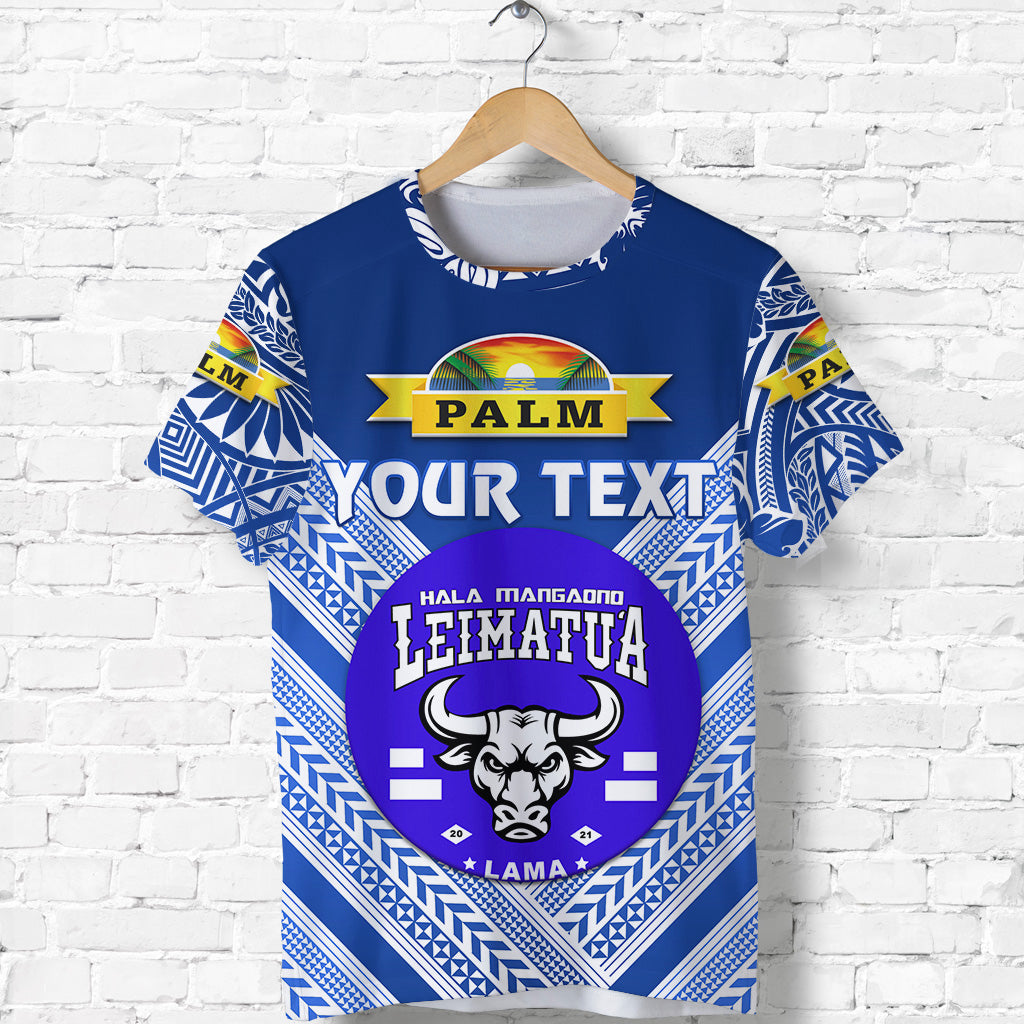 Custom Mate Maa Tonga T Shirt Leimatua Bulls Creative Style Blue NO.1 LT8 - Polynesian Pride