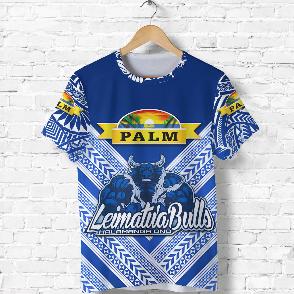 Mate Maa Tonga T Shirt Leimatua Bulls Creative Style Blue LT8 - Polynesian Pride
