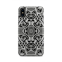 Polynesian Tribal Tough Case Black White iPhone X - Polynesian Pride