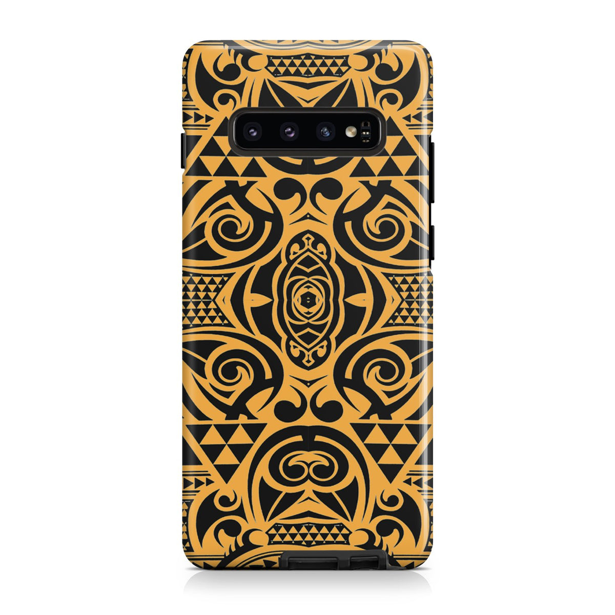 Polynesian Tough Case Yellow Black Samsung Galaxy S10+ - Polynesian Pride