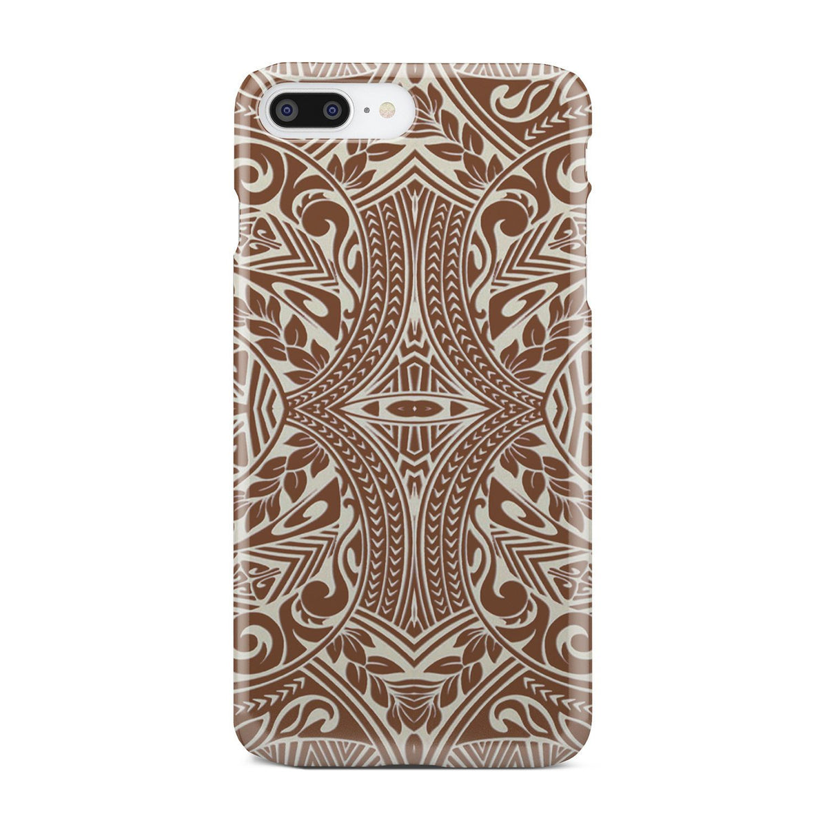 Polynesian Tribal Phone Case Brown iPhone 8 Plus - Polynesian Pride