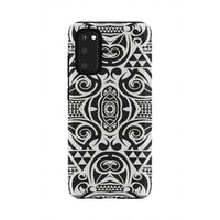 Polynesian Tribal Tough Case Black White Samsung Galaxy S20 - Polynesian Pride