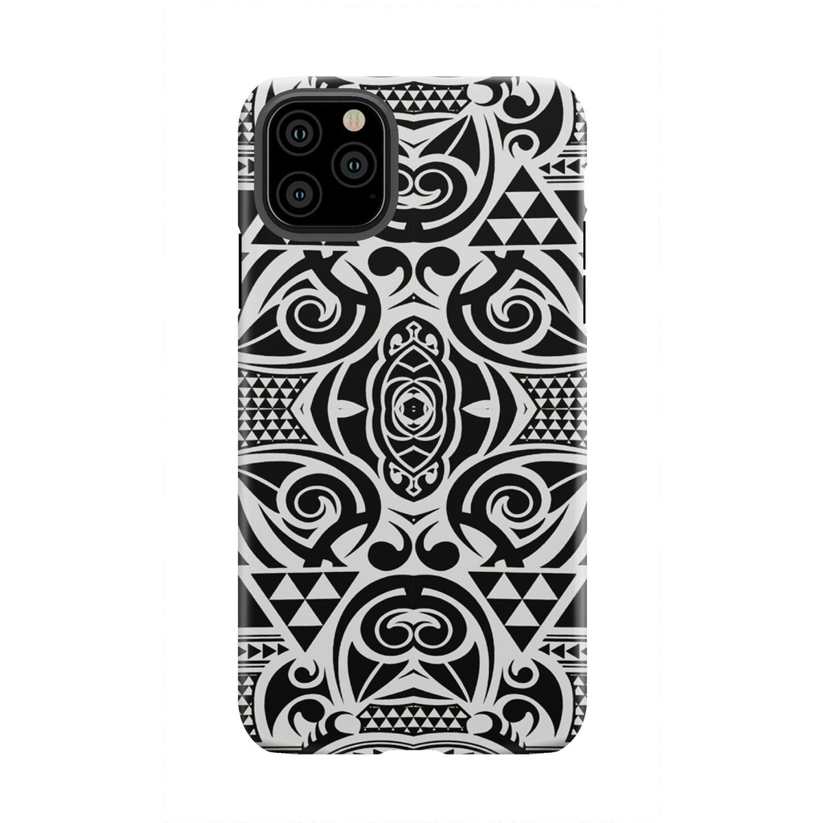 Polynesian Tribal Tough Case Black White iPhone 11 Pro Max - Polynesian Pride