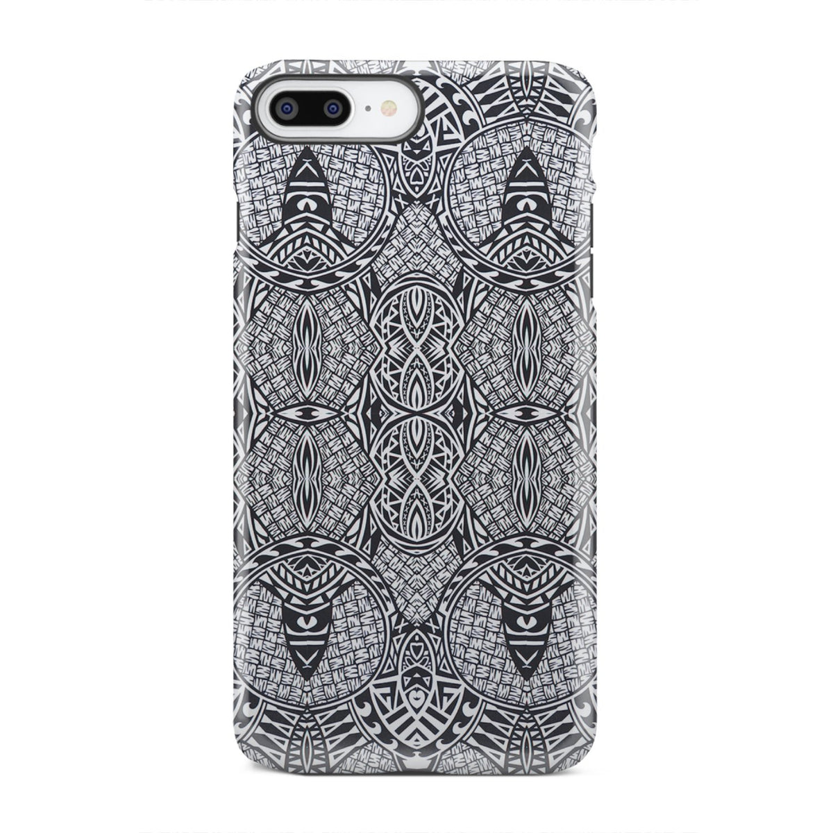 Polynesian Tough Case Black And White iPhone 8 Plus - Polynesian Pride